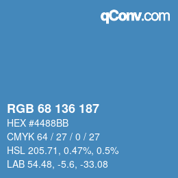 Color code: RGB 68 136 187 | qconv.com
