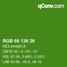 Color code: RGB 68 136 26 | qconv.com