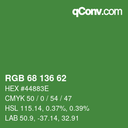 Código de color: RGB 68 136 62 | qconv.com