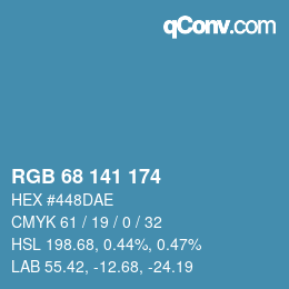 Color code: RGB 68 141 174 | qconv.com