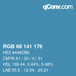 Color code: RGB 68 141 176 | qconv.com