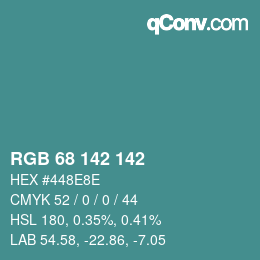 Color code: RGB 68 142 142 | qconv.com