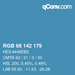 Color code: RGB 68 142 179 | qconv.com