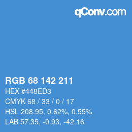 Color code: RGB 68 142 211 | qconv.com