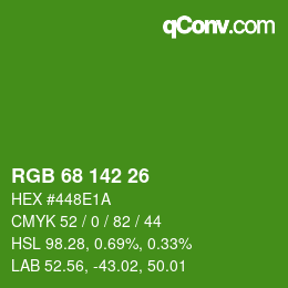 カラーコード: RGB 68 142 26 | qconv.com