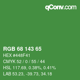 カラーコード: RGB 68 143 65 | qconv.com
