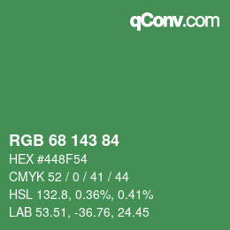 Farbcode: RGB 68 143 84 | qconv.com