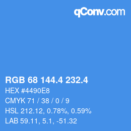 カラーコード: RGB 68 144.4 232.4 | qconv.com