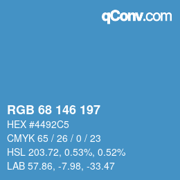Farbcode: RGB 68 146 197 | qconv.com