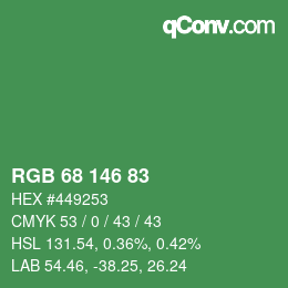 Farbcode: RGB 68 146 83 | qconv.com