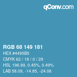 Color code: RGB 68 149 181 | qconv.com