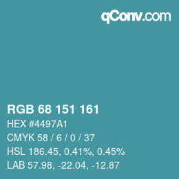 Color code: RGB 68 151 161 | qconv.com