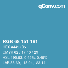 Color code: RGB 68 151 181 | qconv.com