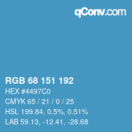 カラーコード: RGB 68 151 192 | qconv.com