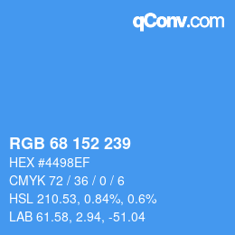 颜色代码: RGB 68 152 239 | qconv.com