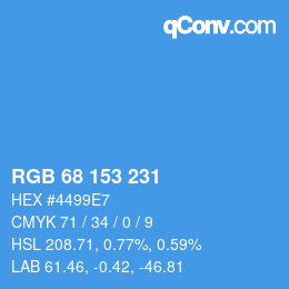 Color code: RGB 68 153 231 | qconv.com