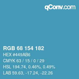 Color code: RGB 68 154 182 | qconv.com