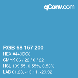 Color code: RGB 68 157 200 | qconv.com