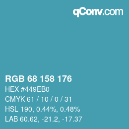 カラーコード: RGB 68 158 176 | qconv.com