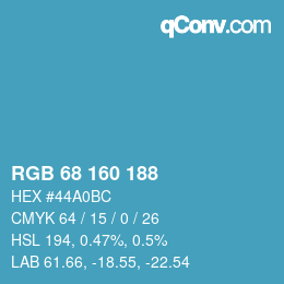 Color code: RGB 68 160 188 | qconv.com