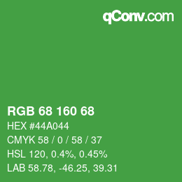 Color code: RGB 68 160 68 | qconv.com
