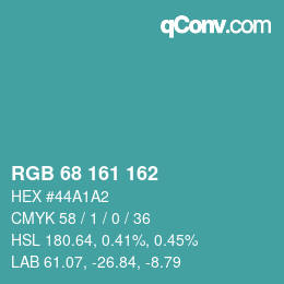 Color code: RGB 68 161 162 | qconv.com