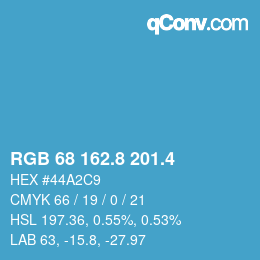 カラーコード: RGB 68 162.8 201.4 | qconv.com
