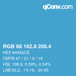カラーコード: RGB 68 162.8 206.4 | qconv.com