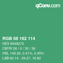 Color code: RGB 68 162 114 | qconv.com