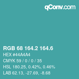カラーコード: RGB 68 164.2 164.6 | qconv.com