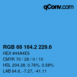 カラーコード: RGB 68 164.2 229.6 | qconv.com