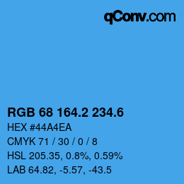 カラーコード: RGB 68 164.2 234.6 | qconv.com