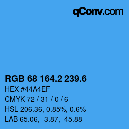 カラーコード: RGB 68 164.2 239.6 | qconv.com