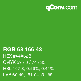颜色代码: RGB 68 166 43 | qconv.com