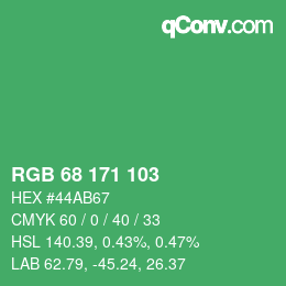 颜色代码: RGB 68 171 103 | qconv.com