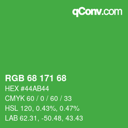 カラーコード: RGB 68 171 68 | qconv.com