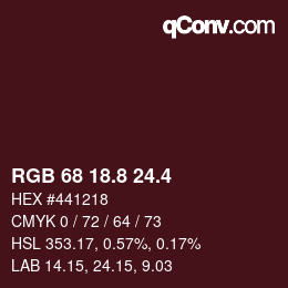 カラーコード: RGB 68 18.8 24.4 | qconv.com
