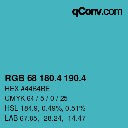 カラーコード: RGB 68 180.4 190.4 | qconv.com