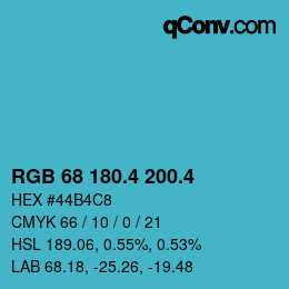 カラーコード: RGB 68 180.4 200.4 | qconv.com