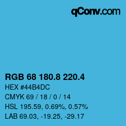 カラーコード: RGB 68 180.8 220.4 | qconv.com