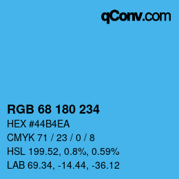 Color code: RGB 68 180 234 | qconv.com