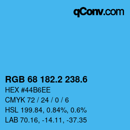 カラーコード: RGB 68 182.2 238.6 | qconv.com
