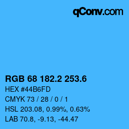 カラーコード: RGB 68 182.2 253.6 | qconv.com