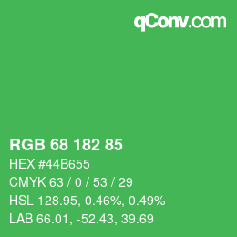 Código de color: RGB 68 182 85 | qconv.com