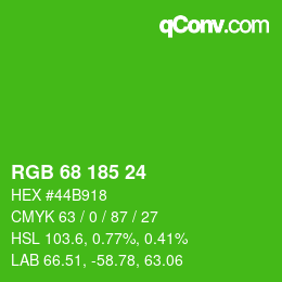 カラーコード: RGB 68 185 24 | qconv.com