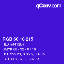 Color code: RGB 68 18 215 | qconv.com