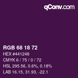 Color code: RGB 68 18 72 | qconv.com