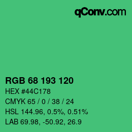 颜色代码: RGB 68 193 120 | qconv.com