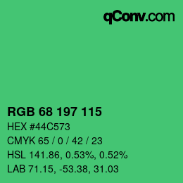 Color code: RGB 68 197 115 | qconv.com
