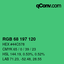 颜色代码: RGB 68 197 120 | qconv.com